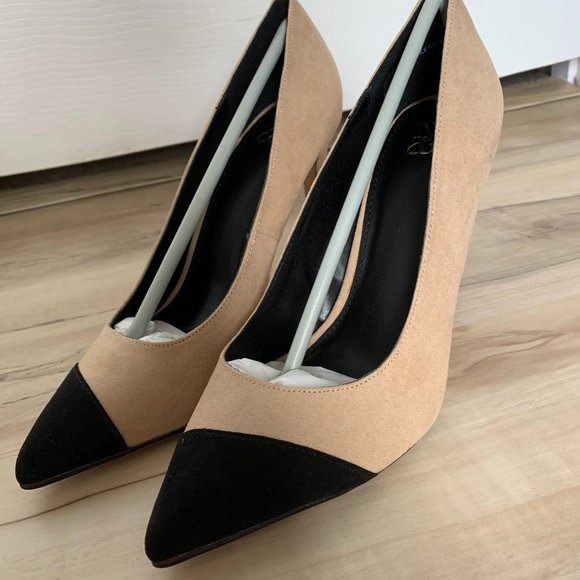 New York & Company Women's Madison Pump, Colorblock Black/Beige, size 9, NIB - Picture 3 of 9